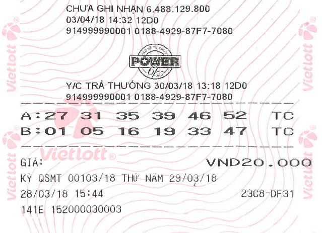 Vị khách hàng ở Cần Thơ trúng Jackpot 2 – Power 6/55 hơn 7 tỷ đồng - Tructiepxoso.Vn